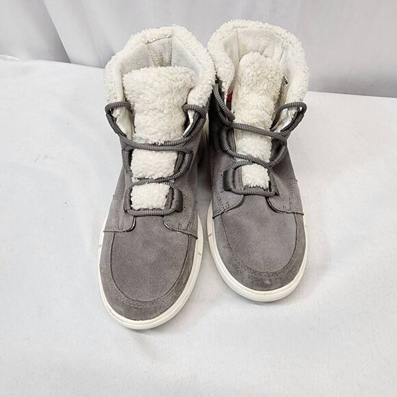 Sorel Explorer Next Faux Shearling Waterproof Bootie Women's 7 Grey Suede - Picture 5 of 7